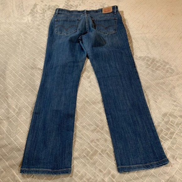Levis Womens 10 Denim Jeans Blue 525 Perfect Waist Straight Mid Rise Stretch - Picture 10 of 13